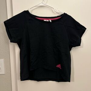 Adidas Black and Pink Short Sleeve Tee Women’s S
